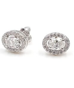 14K White Gold Diamond Stud Earrings