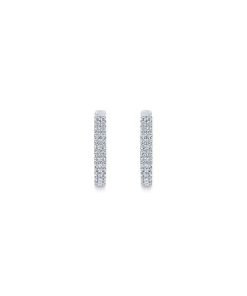 Gabriel 14K White Gold 10mm Diamond Huggies EG13173W45JJ
