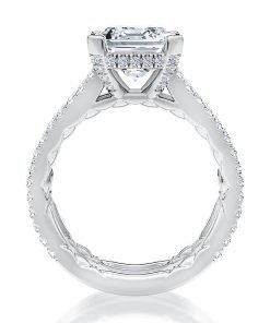 A.JAFFE Three Row Emerald Cut Center Diamond Engagement Ring MECEC2872Q/400