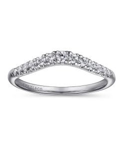 Gabriel Curved 14K White Gold Diamond Band AN10963W44JJ