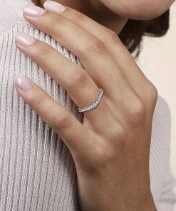Gabriel Curved 14K White Gold Diamond Band AN10963W44JJ