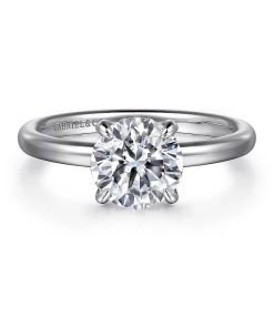 Gabriel 14K White Gold Round Diamond Engagement Ring ER16138R6W44JJ