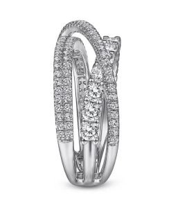 Gabriel 14K White Gold Diamond Twisted Ring LR51499W45JJ