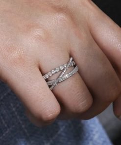 Gabriel 14K White Gold Diamond Layered Twisted Ring LR51499W45JJ