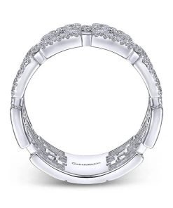 Gabriel 14K White Gold Layered Wide Band Diamond Ring LR51551W44JJ