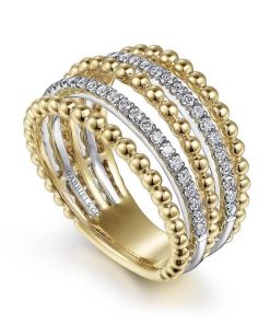 Gabriel 14K Yellow Gold Diamond Five Row Bujukan Ring LR51667M45JJ