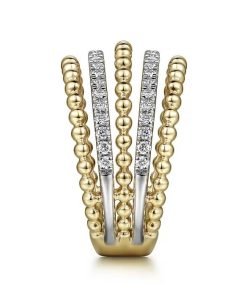 Gabriel 14K Yellow Gold Diamond Five Row Bujukan Ring LR51667M45JJ