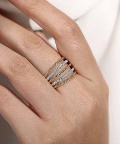 Gabriel 14K Yellow Gold Diamond Five Row Bujukan Ring LR51667M45JJ