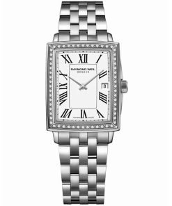 Raymond Weil Toccata Ladies Rectangular White Dial Stainless Steel Diamond Watch 5925-STS-00300
