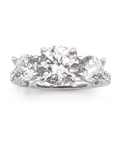 A.JAFFE Three-Stone Round Center Diamond Engagement Ring MECXRD2380Q299