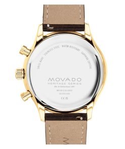 Movado Heritage White Dial Brown Leather Strap Men's Watch 3650164