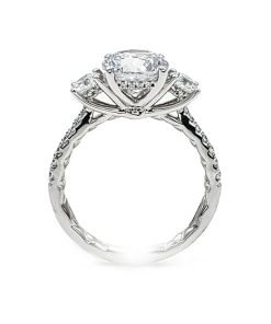 A.JAFFE 18K White Gold Three Stone Engagement Ring MECRD2932Q/276