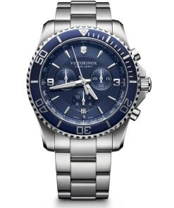 Swiss Army Maverick Chronograph Blue Dial Steel Bracelet Men's Watch 241689