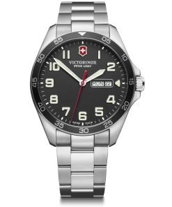 Swiss Army Fieldforce Black Dial Stainless Steel Quartz Men's Watch 241849