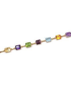 Multicolor Gemstone Bracelet in 14K Yellow Gold