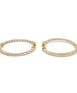 Diamond Hoop Earrings in 14K Yellow Gold