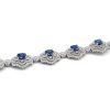 18K White Gold Diamond and Blue Sapphire Bracelet