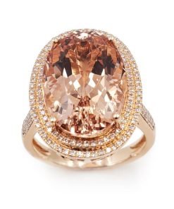 14K Rose Gold Diamond Morganite Ring
