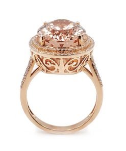 14K Rose Gold Diamond Morganite Ring