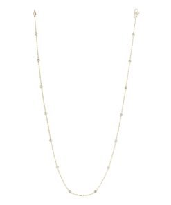14K Yellow Gold 2 Pointer 14 Section 18" Diamond Necklace N4964Y2-18