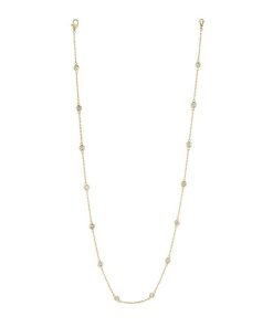 14K Yellow Gold 7 Pointer 14 Section 18" Diamond Chain Necklace N4964Y7-18
