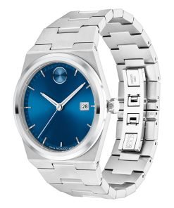Movado BOLD Quest Blue Dial Stainless Steel Bracelet Watch 3601221
