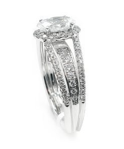 A.JAFFE 18K White Gold Oval Center Diamond Engagement Ring MESOV2954/223