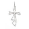 18K White Gold Diamond Cross Pendant Necklace