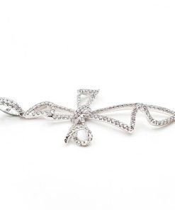 18K White Gold Diamond Cross Pendant Necklace