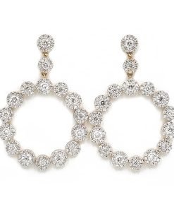 14K Yellow Gold Diamond Drop / Dangle Earrings
