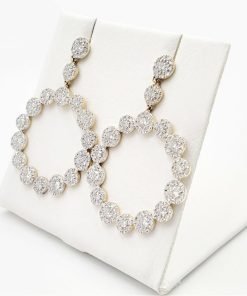 14K Yellow Gold Diamond Drop / Dangle Earrings