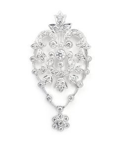 18K White Gold Diamond Pendant Necklace