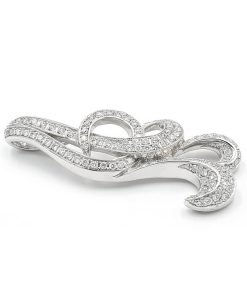 18K White Gold Diamond Pendant Necklace