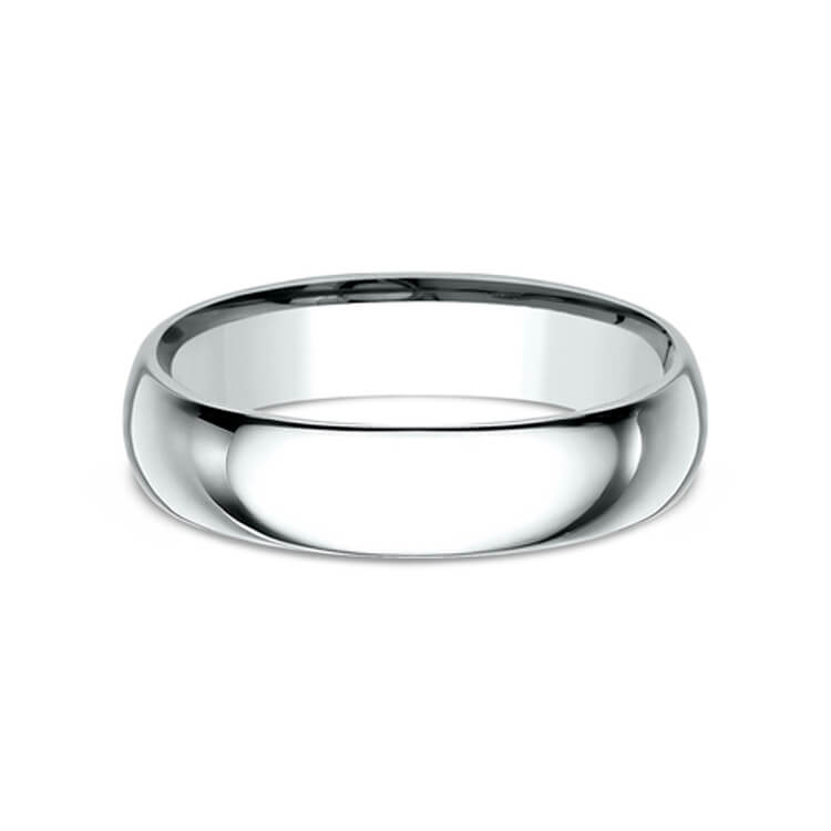 Benchmark 14K White Gold Super Light Dome Polished 5MM Men's Band SLCF15014KW08