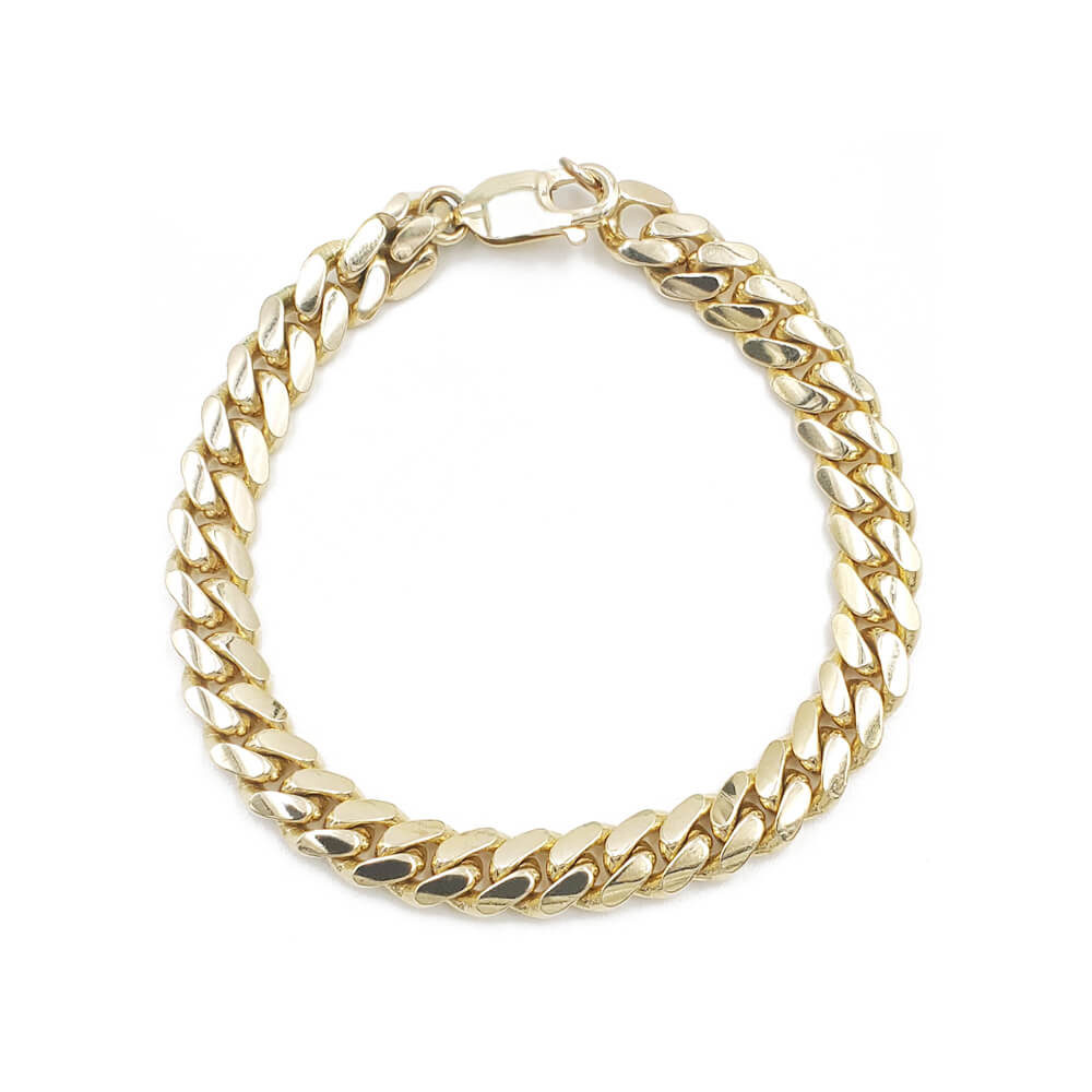 Estate Solid 14K Yellow Gold Cuban Link Chain Bracelet 6.25" 6.00mm