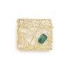 18K Yellow Gold Green Tourmaline Pin Brooch