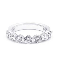 A.JAFFE 18K White Gold 1/2 Way Diamond Ladies Wedding Band WRRDD1224H/140
