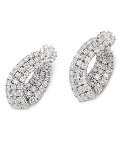 18K White Gold Ladies "Hana" Diamond Earrings, 9.67Ctw, G-H, SI1-SI2