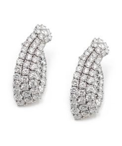 18K White Gold Ladies "Hana" Diamond Earrings, 9.67Ctw, G-H, SI1-SI2