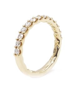 A.JAFFE 18K Yellow Gold 1/2 Way Diamond Ladies Wedding Band WR1032Q/75
