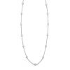 14K White Gold 16 Section 16" Diamond Chain Necklace