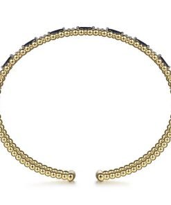 Gabriel 14K Yellow Gold Bujukan Cuff Bracelet with Marquise Sapphire & Diamonds BG4716-62Y45SA