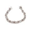 14K White and Rose Gold Pink Sapphire and Diamond Tennis Bracelet