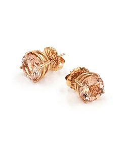 14K Rose Gold Morganite Stud Earrings