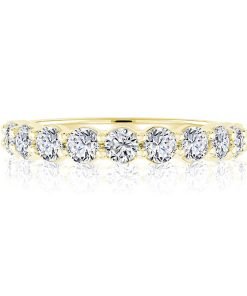 A.JAFFE 18K Yellow Gold Halfway Diamond Ladies Wedding Band WRRDB1368H/90