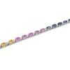 Estate 14k white gold multicolor gemstone bracelet with Sapphire and Diamond