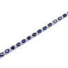18K White Gold Ladies Sapphire and Diamond Tennis Bracelet