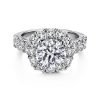Gabriel Cushion Halo Round Diamond Engagement Ring ER11986R8W44JJ