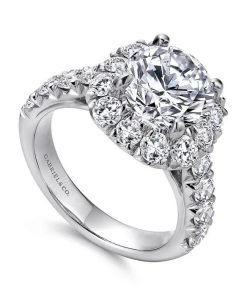 Gabriel Cushion Halo Round Diamond Engagement Ring ER11986R8W44JJ