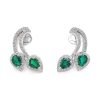14K White Gold Emerald and Diamond Earrings